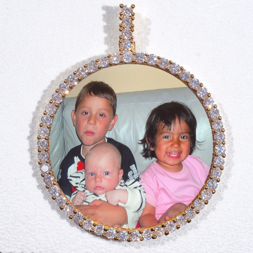 LARGE 3D CIRCLE CUSTOM PICTURE PENDANT