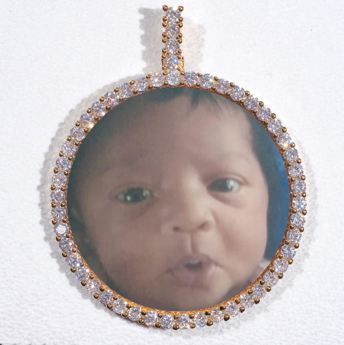 LARGE 3D CIRCLE CUSTOM PICTURE PENDANT