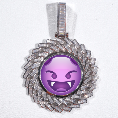Large 3D Baguette Custom Picture Pendant