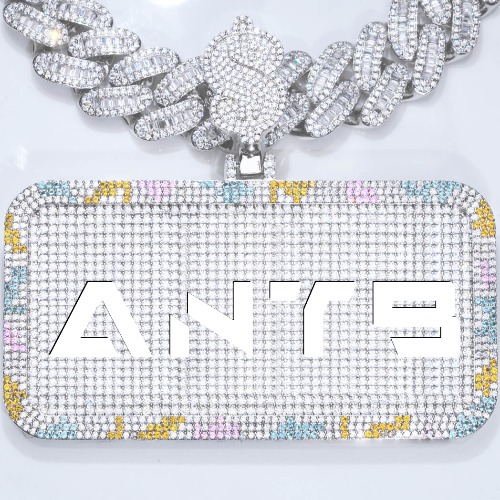CUSTOM LETTER NECKLACE 3D COLORFUL SQUARE