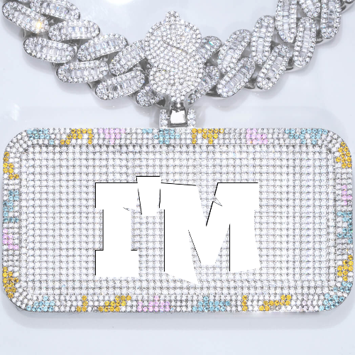 CUSTOM LETTER NECKLACE 3D COLORFUL SQUARE