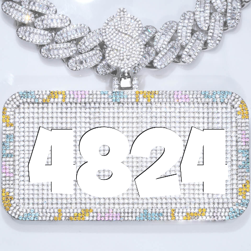 CUSTOM LETTER NECKLACE 3D COLORFUL SQUARE