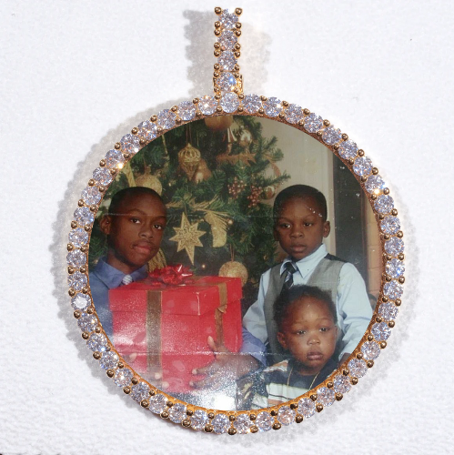 LARGE 3D CIRCLE CUSTOM PICTURE PENDANT