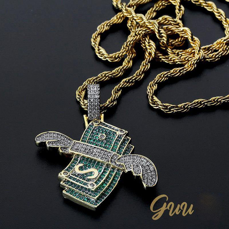 18K Gold-Plated AAA CZ Money Personality Pendant - The GUU Shop