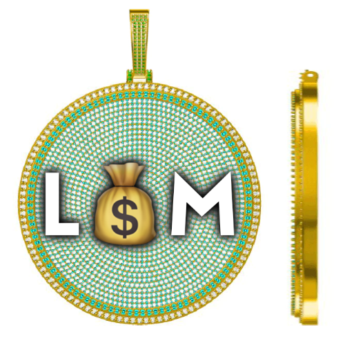 CUSTOM LETTER NECKLACE 3D BIG DISC