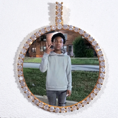 LARGE 3D CIRCLE CUSTOM PICTURE PENDANT