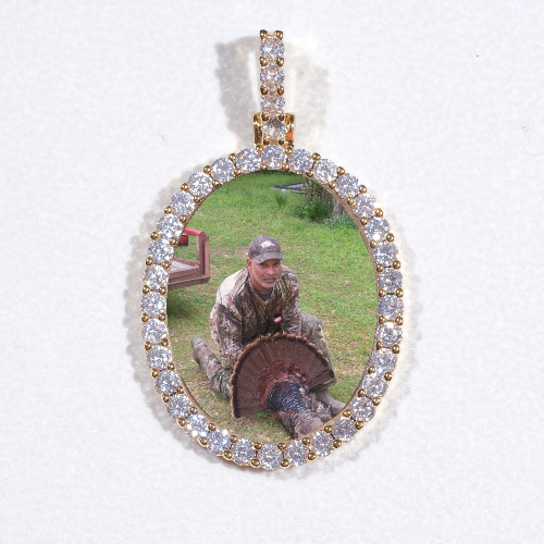 3D Oval Custom Picture Pendant