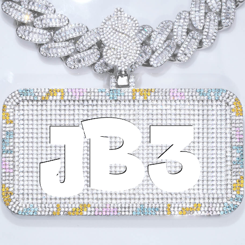 CUSTOM LETTER NECKLACE 3D COLORFUL SQUARE