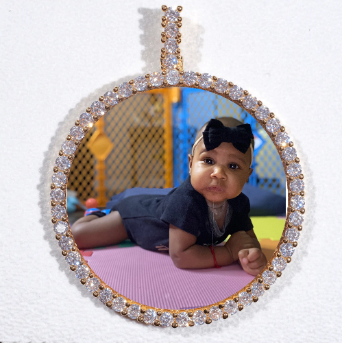 LARGE 3D CIRCLE CUSTOM PICTURE PENDANT