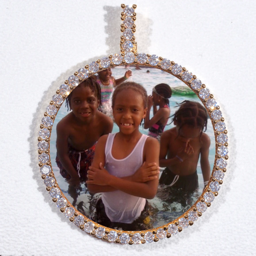 LARGE 3D CIRCLE CUSTOM PICTURE PENDANT