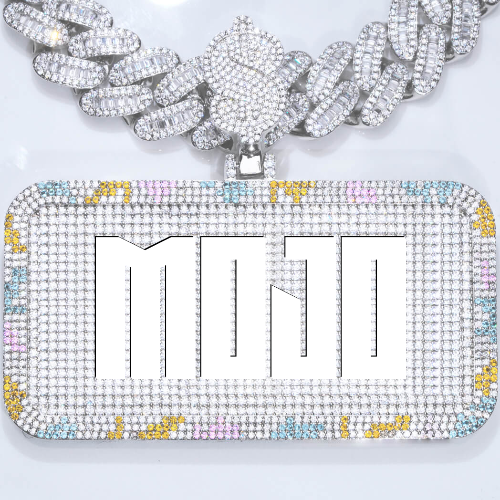 CUSTOM LETTER NECKLACE 3D COLORFUL SQUARE