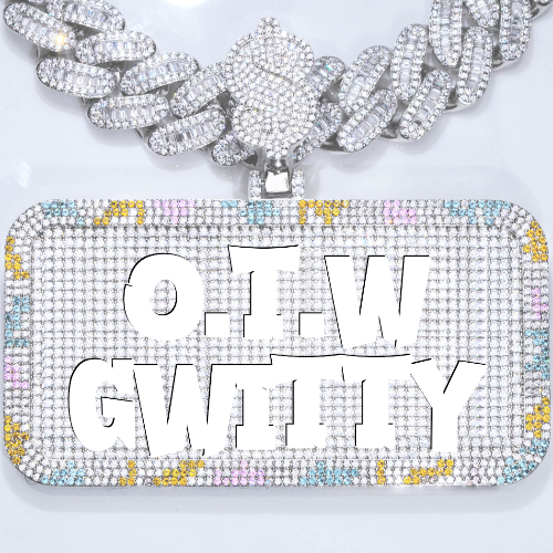CUSTOM LETTER NECKLACE 3D COLORFUL SQUARE