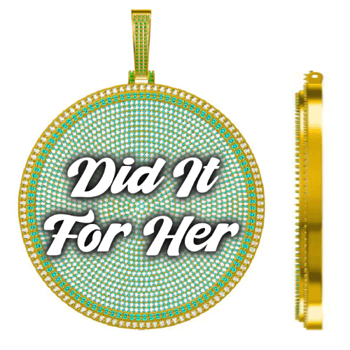 CUSTOM LETTER NECKLACE 3D BIG DISC
