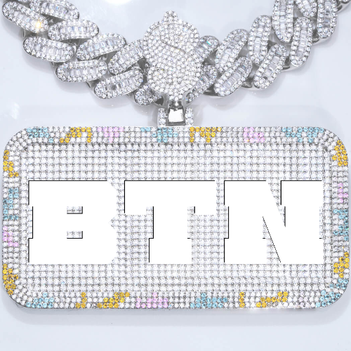 CUSTOM LETTER NECKLACE 3D COLORFUL SQUARE