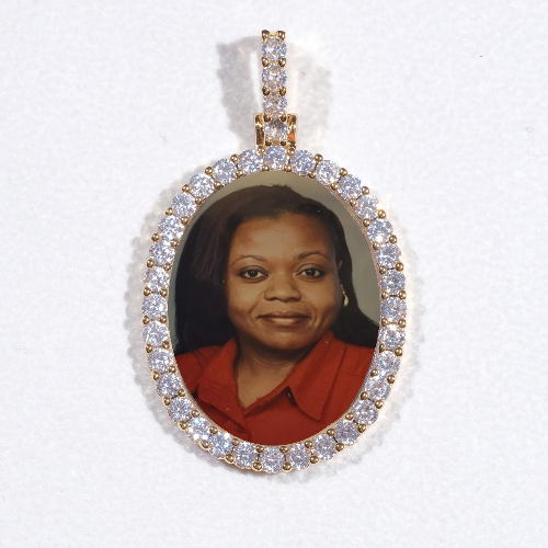 3D Oval Custom Picture Pendant