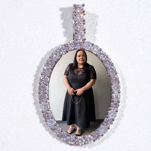 Large 3D Oval Custom Picture Pendant
