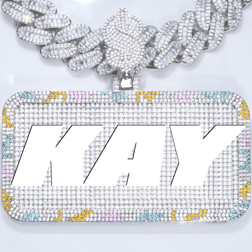 CUSTOM LETTER NECKLACE 3D COLORFUL SQUARE