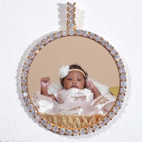 LARGE 3D CIRCLE CUSTOM PICTURE PENDANT