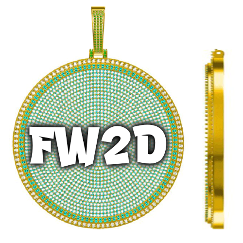 CUSTOM LETTER NECKLACE 3D BIG DISC