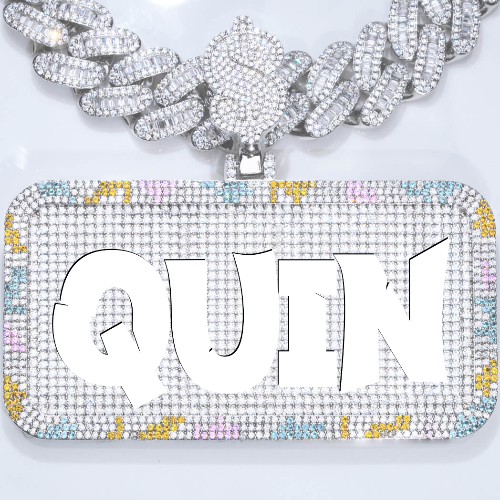 CUSTOM LETTER NECKLACE 3D COLORFUL SQUARE