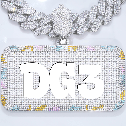 CUSTOM LETTER NECKLACE 3D COLORFUL SQUARE