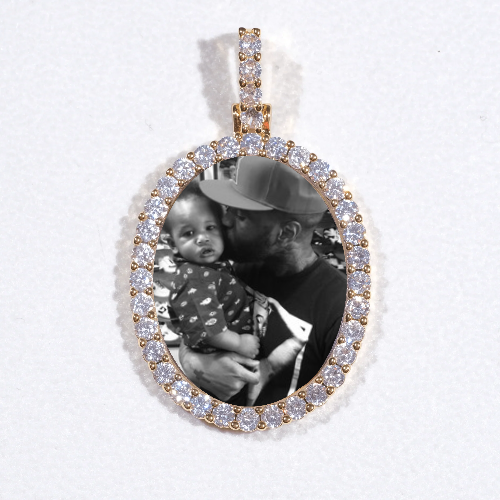 3D Oval Custom Picture Pendant