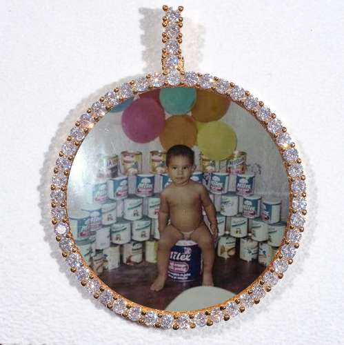 LARGE 3D CIRCLE CUSTOM PICTURE PENDANT