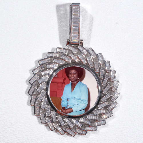 Large 3D Baguette Custom Picture Pendant