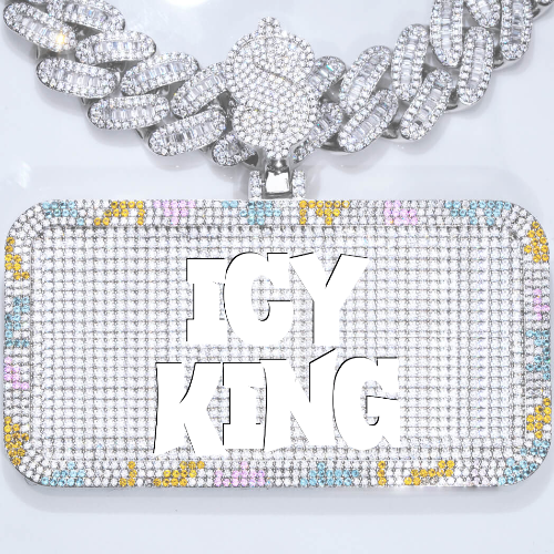 CUSTOM LETTER NECKLACE 3D COLORFUL SQUARE