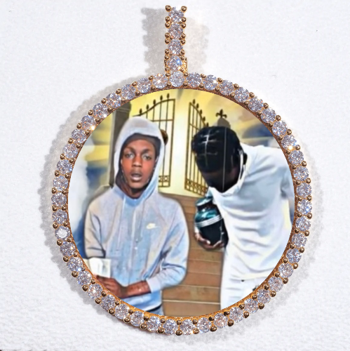 LARGE 3D CIRCLE CUSTOM PICTURE PENDANT