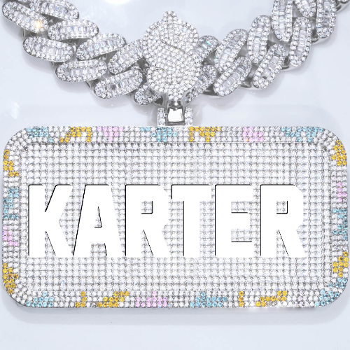 CUSTOM LETTER NECKLACE 3D COLORFUL SQUARE