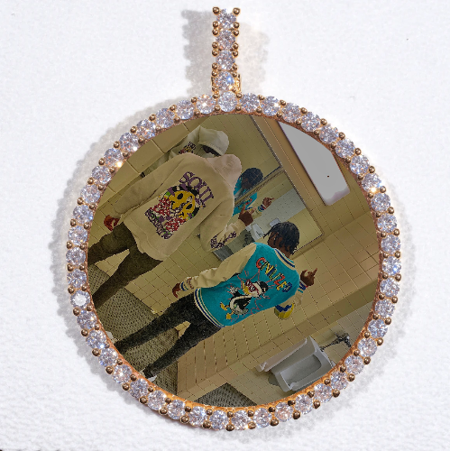 LARGE 3D CIRCLE CUSTOM PICTURE PENDANT