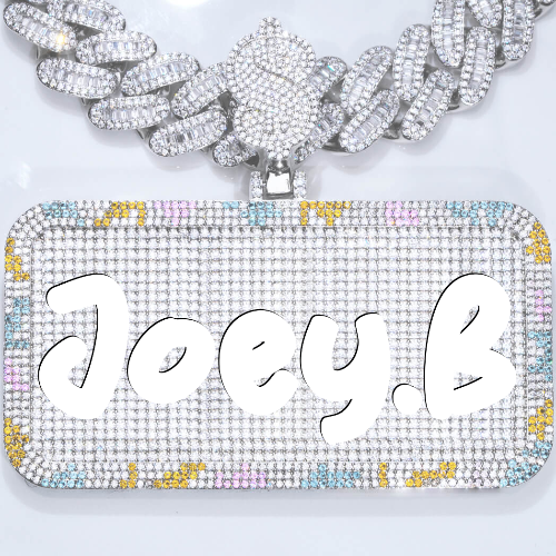 CUSTOM LETTER NECKLACE 3D COLORFUL SQUARE