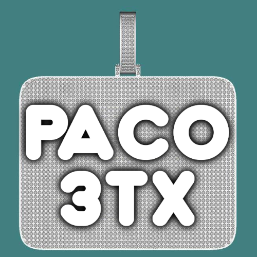 CUSTOM LETTER NECKLACE 3D BIG SQUARE