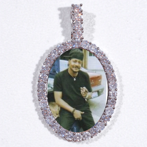 Large 3D Oval Custom Picture Pendant
