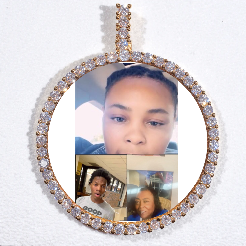 LARGE 3D CIRCLE CUSTOM PICTURE PENDANT