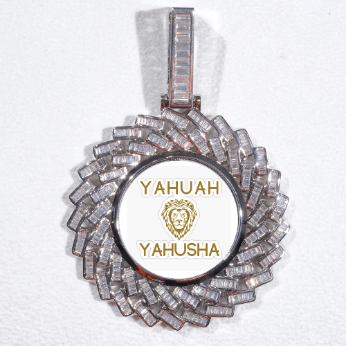 Large 3D Baguette Custom Picture Pendant
