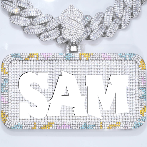 CUSTOM LETTER NECKLACE 3D COLORFUL SQUARE