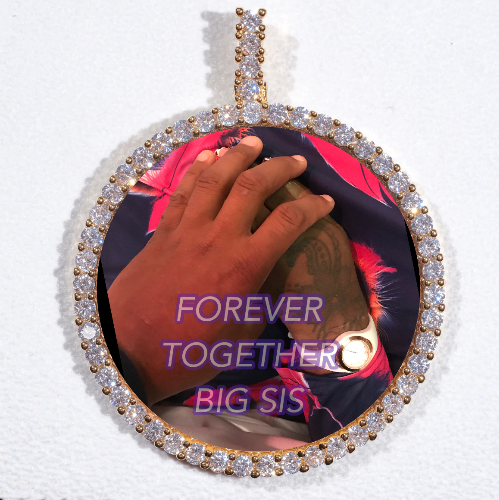 LARGE 3D CIRCLE CUSTOM PICTURE PENDANT