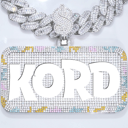 CUSTOM LETTER NECKLACE 3D COLORFUL SQUARE