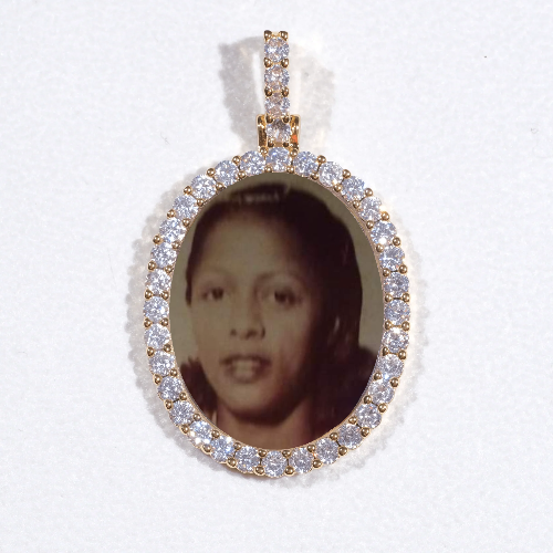 3D Oval Custom Picture Pendant