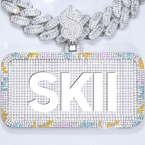 CUSTOM LETTER NECKLACE 3D COLORFUL SQUARE