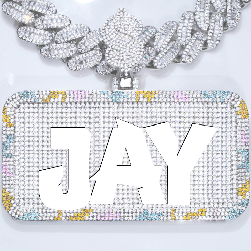 CUSTOM LETTER NECKLACE 3D COLORFUL SQUARE