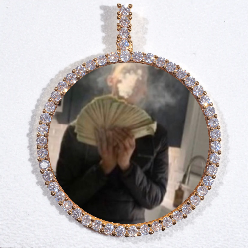 LARGE 3D CIRCLE CUSTOM PICTURE PENDANT