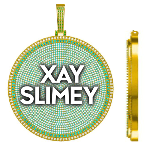 CUSTOM LETTER NECKLACE 3D BIG DISC