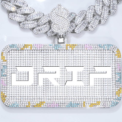 CUSTOM LETTER NECKLACE 3D COLORFUL SQUARE