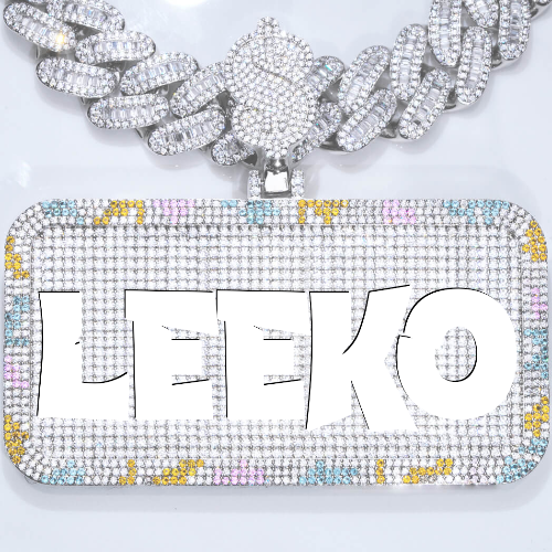 CUSTOM LETTER NECKLACE 3D COLORFUL SQUARE