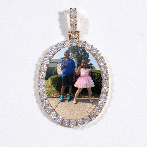 3D Oval Custom Picture Pendant