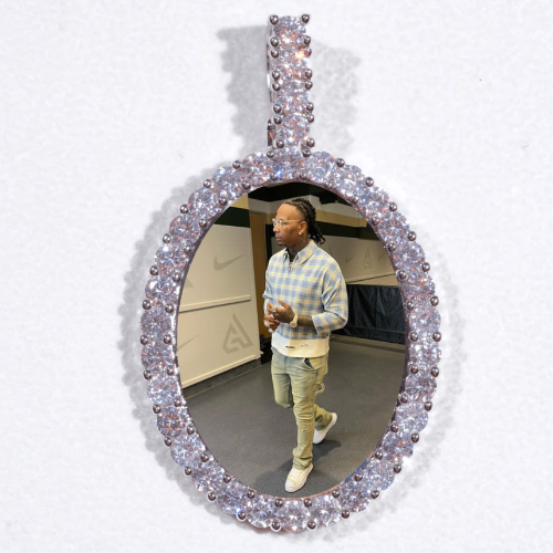 Large 3D Oval Custom Picture Pendant