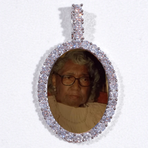 Large 3D Oval Custom Picture Pendant